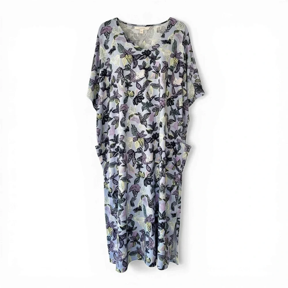 LOGO by Lori Goldstein beach to street caftan, size XL, pockets - Picture 2 of 6